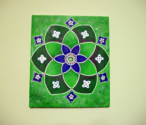 Quadro Pintado a Mão Mandala Saúde Harmonia