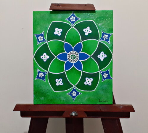 Quadro Pintado a Mão Mandala Saúde Harmonia