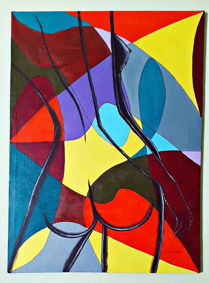 Quadro Pintado a Mão Nu Feminino
