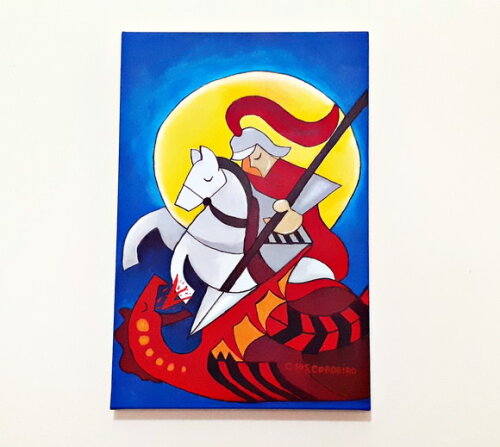 Quadro Pintado à Mão São Jorge