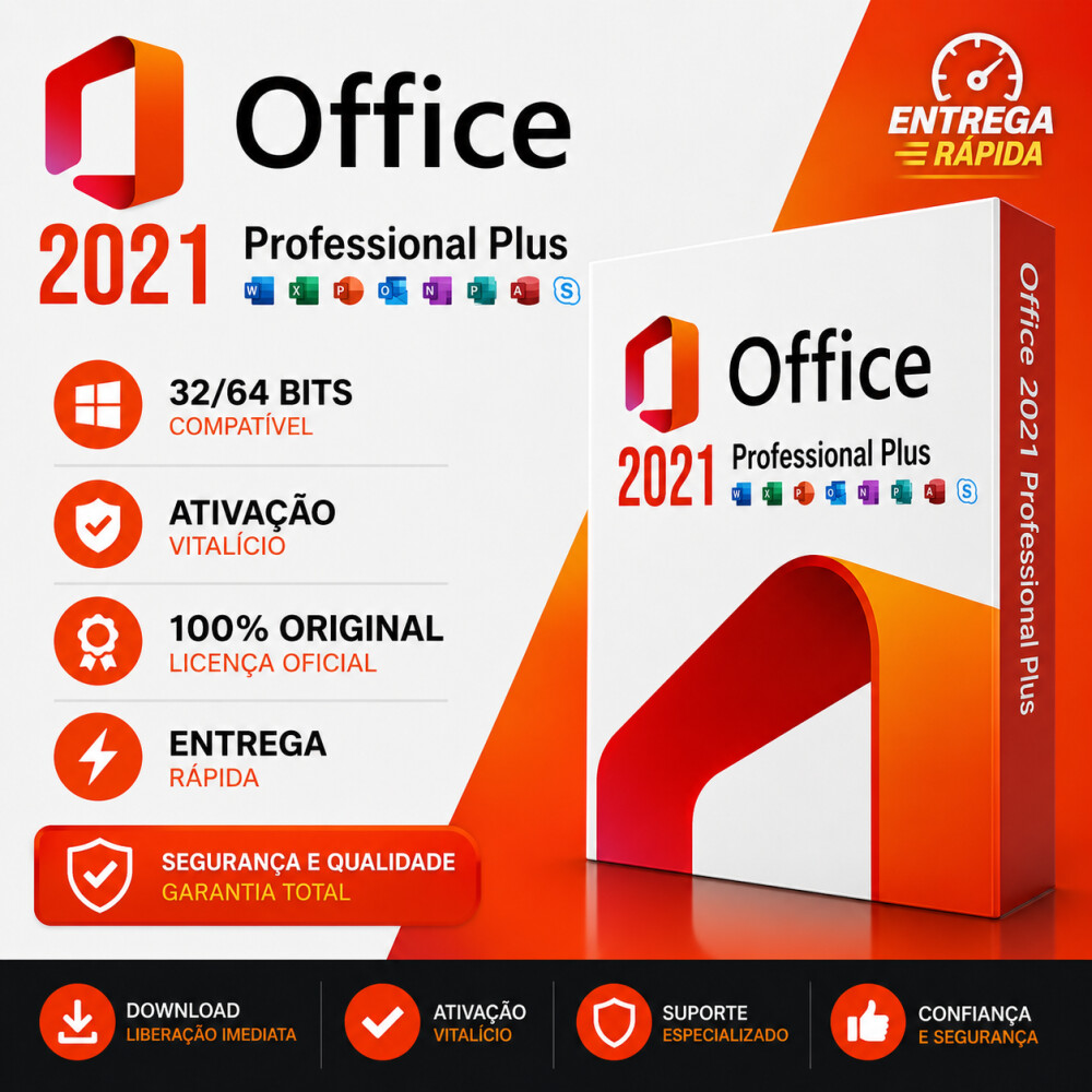 Licença Chave Office 2021 Pro Plus - Original Digital