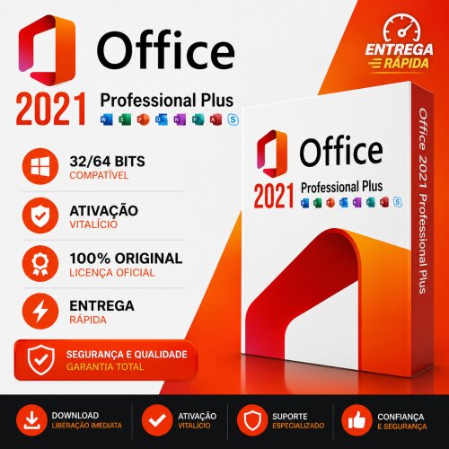 Licença Chave Office 2021 Pro Plus - Original Digital
