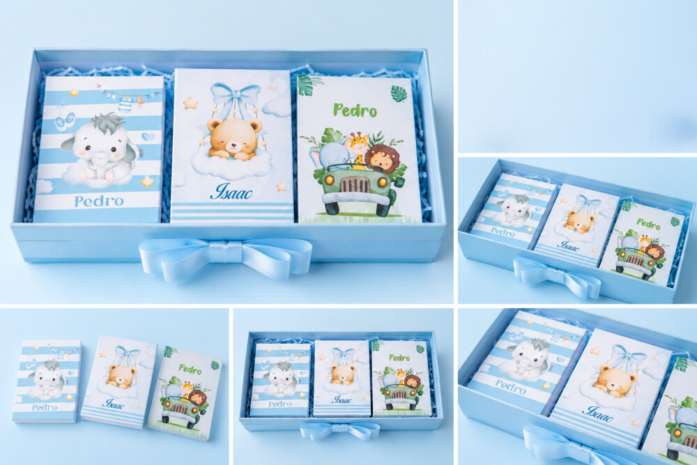 Bandeja com Bloquinhos Personalizados para Maternidade