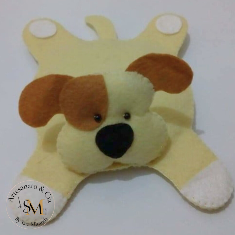 Porta Copo Cachorrinho e Gatinho em Feltro