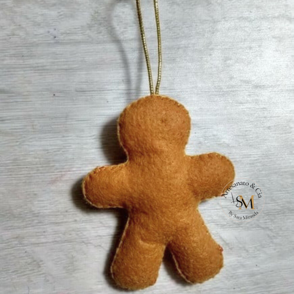 Enfeite de Árvore de Natal Biscoito Natalino em Feltro
