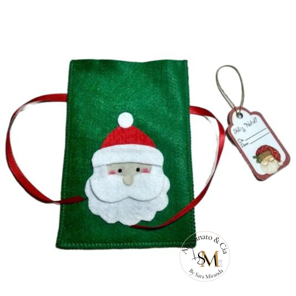 Sacolinha Papai Noel em Feltro