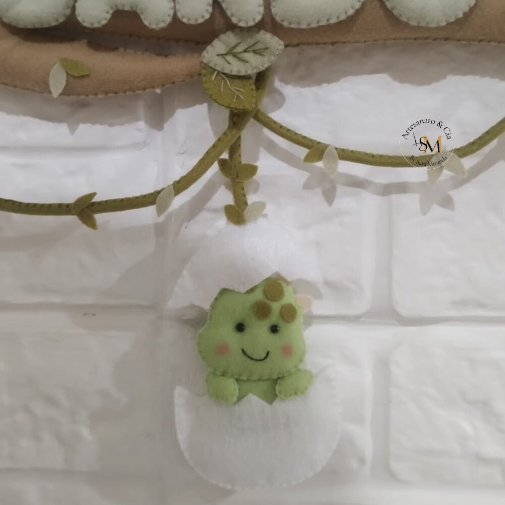 Enfeite de Porta Dinossauros Baby em Feltro