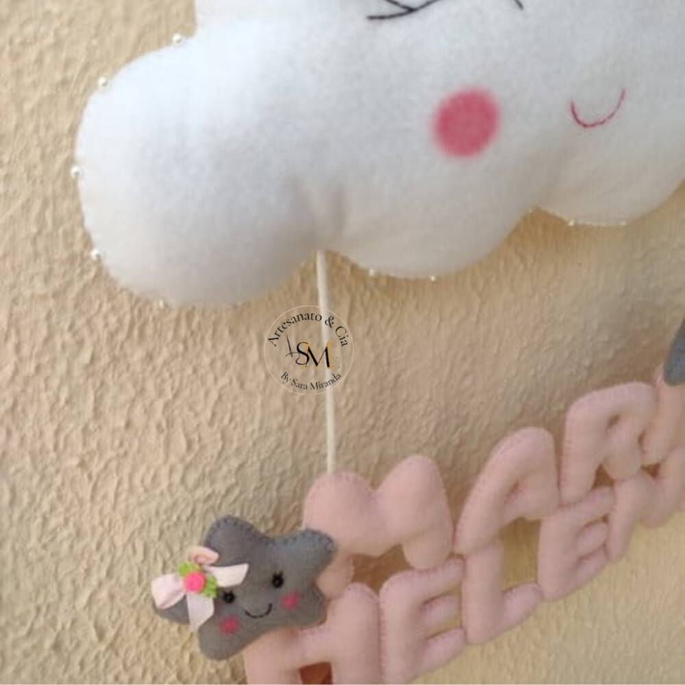Enfeite de Porta Nuvem em Feltro
