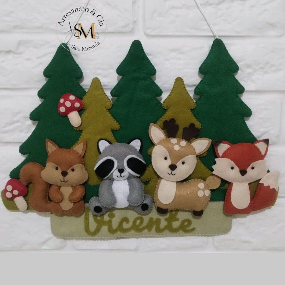 Enfeite de Porta Floresta | Bosque em Feltro