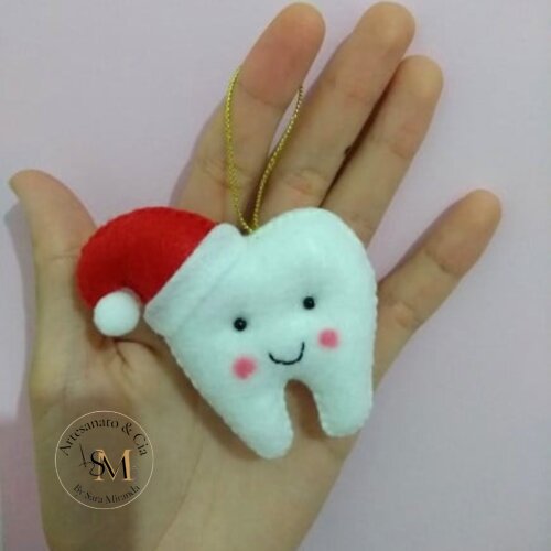 Enfeite de Árvore de Natal Dentinho em Feltro