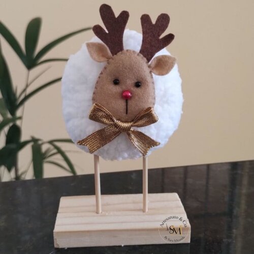 Enfeite de Natal Rena e Boneco da Neve