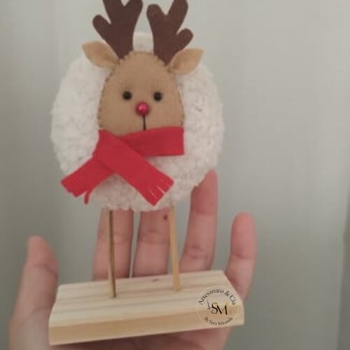 Enfeite de Natal Rena e Boneco da Neve