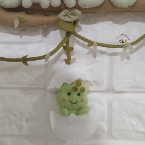 Enfeite de Porta Dinossauros Baby em Feltro