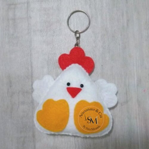 Chaveiro Galinha em Feltro