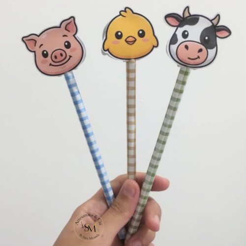 Lembrancinha Lápis Personalizado Tema Fazendinha