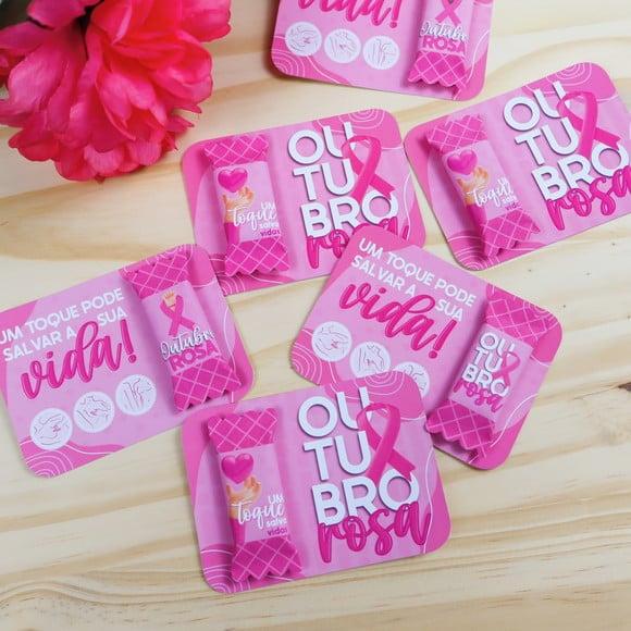 Cartão com Bala Outubro Rosa