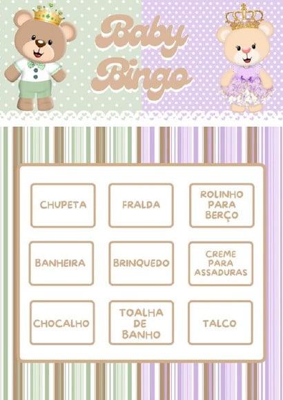 Cartela Baby Bingo