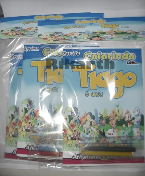 Kit Colorir Pokemon com 2 Giz Cera