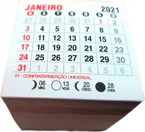 100 Bloquinho Refil Mini Calendário 5x5 Ano 2023