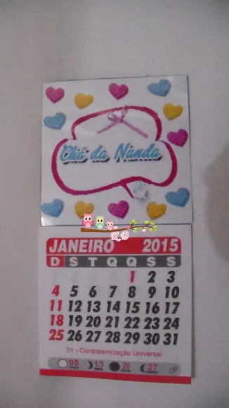 Calendário Geladeira 2019