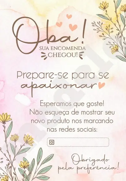 Cartão Agradecimento ao Cliente
