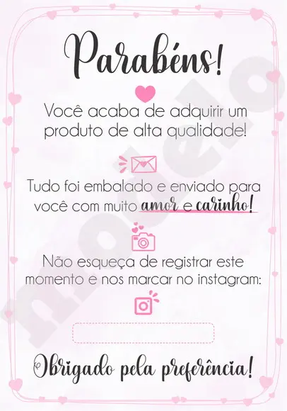 Cartão Agradecimento ao Cliente