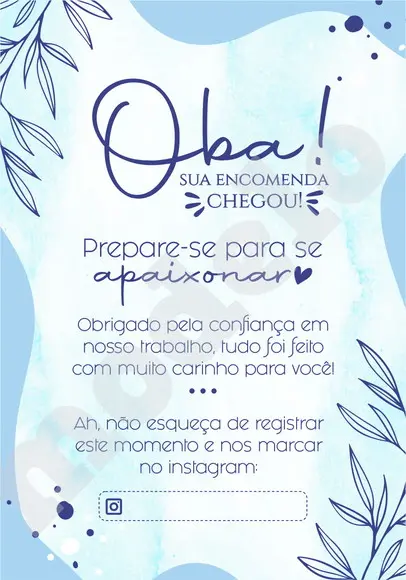 Cartão Agradecimento ao Cliente