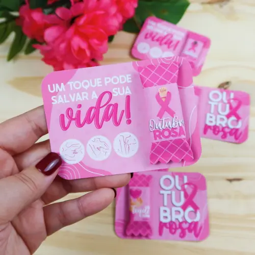 Cartão com Bala Outubro Rosa
