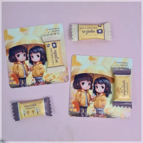 Cartão com Bala Setembro Amarelo