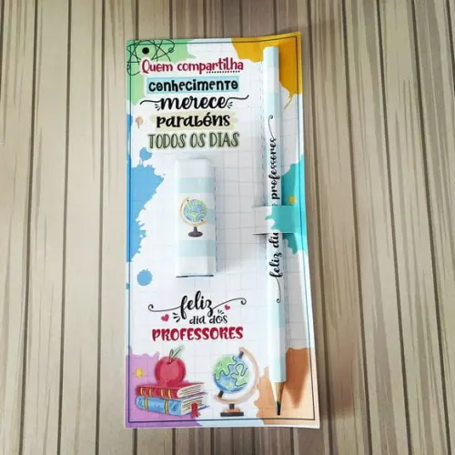 Cartão com Lápis Dia dos Professores