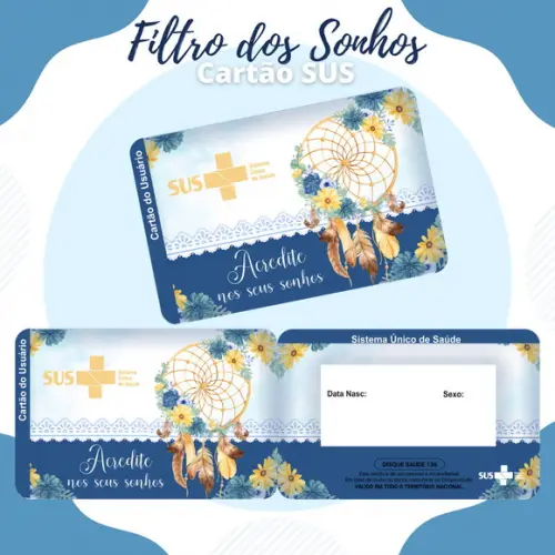 CARTÃO DO SUS PERSONALIZADO FILTRO SONHOS