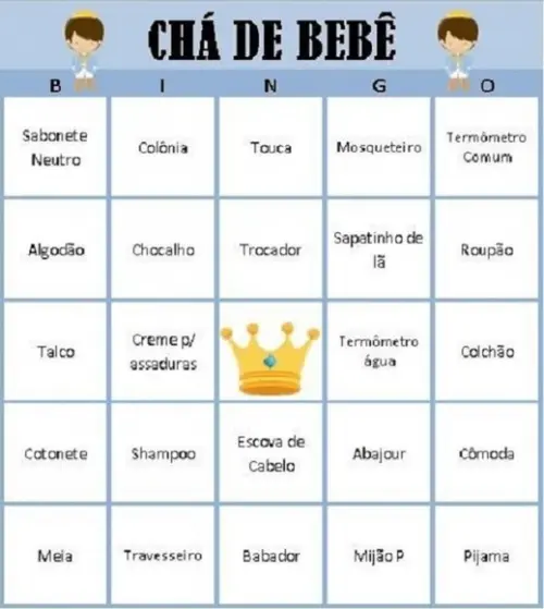 Cartela Baby Bingo