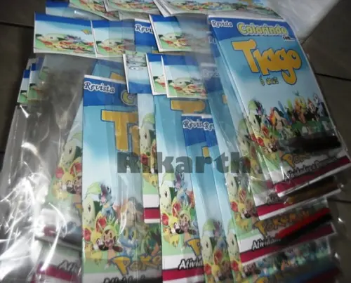 Kit Colorir Pokemon com 2 Giz Cera