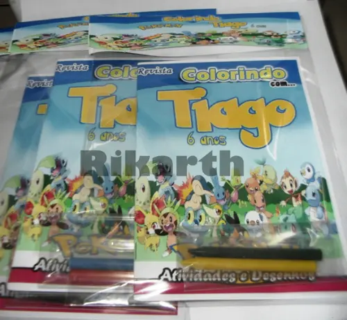 Kit Colorir Pokemon com 2 Giz Cera