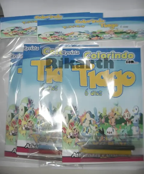Kit Colorir Pokemon com 2 Giz Cera