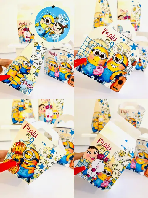 PEGUE E MONTE Kit Personalizado Minions  Lembrancinhas para Festa