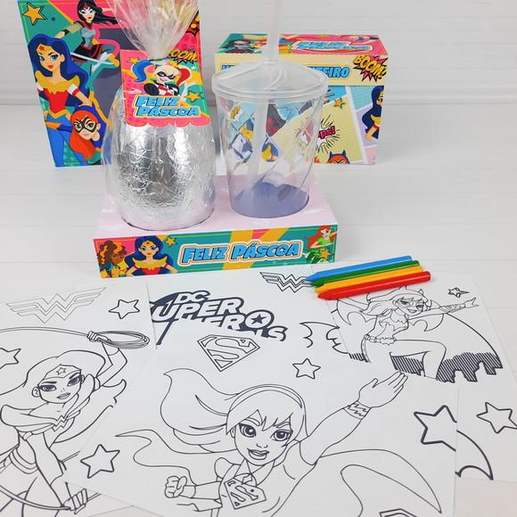 ARQUIVO CORTE CAIXA OVO KIT PINTURA SUPER HERO GIRLS