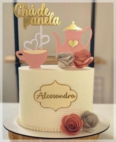 Arquivo Corte Topo de Bolo Chá de Panela