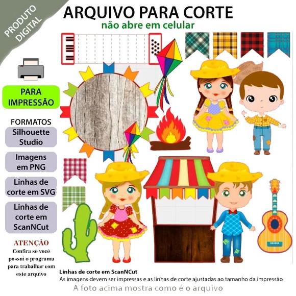 Arquivo Corte Topo de Bolo Festa Junina