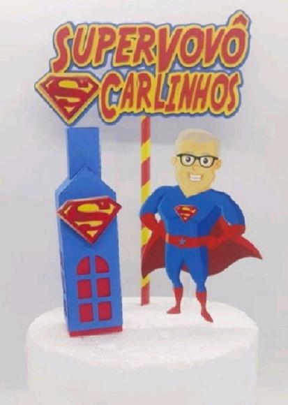 Arquivo Corte Topo de Bolo Vô Super Heroi