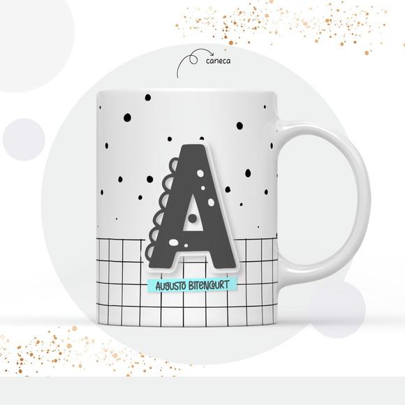 Arquivo Digital Arte Caneca Alfabeto Menina