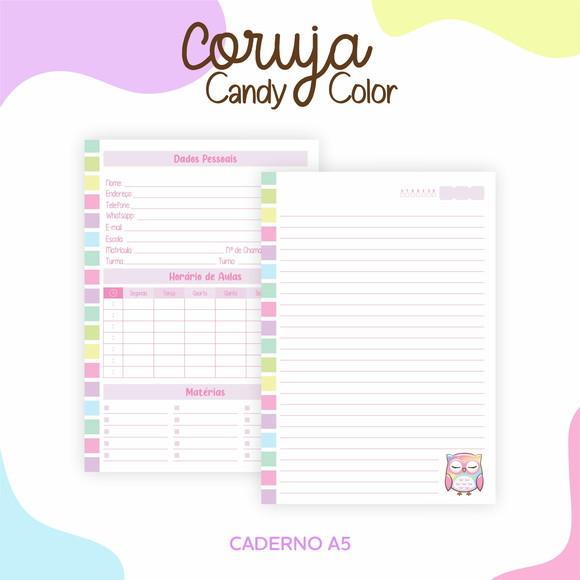 Arquivo Digital Caderno Coruja Candy Color