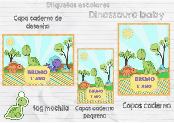 Arquivo Digital Capa Caderno Dinossauro Baby