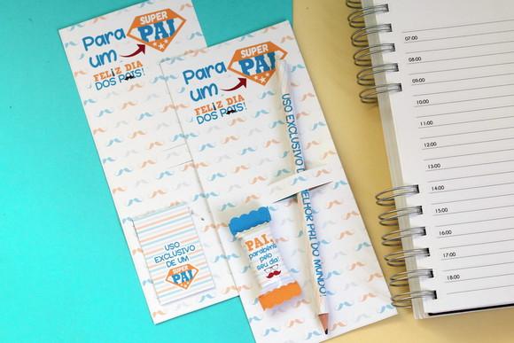 Arquivo Digital Cartão Lápis Dia dos Pais