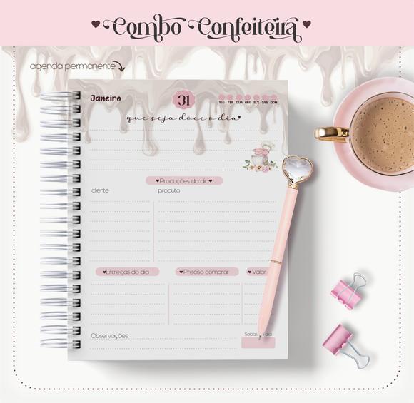 Arquivo Digital Combo Agenda + Caneca Confeitaria