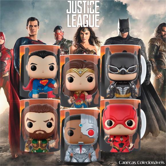 Arquivo Digital Combo Arte Caneca Liga da Justiça
