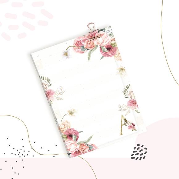 ARQUIVO DIGITAL COMBO CADERNO + BLOQUINHO FLORAL