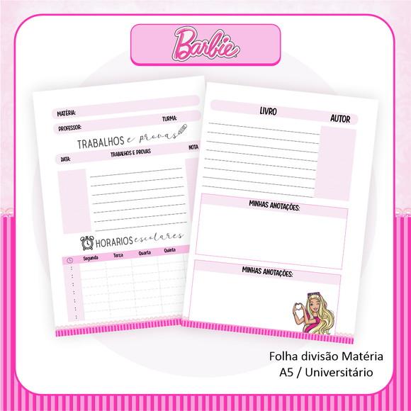 Arquivo Digital Combo Caderno Barbie
