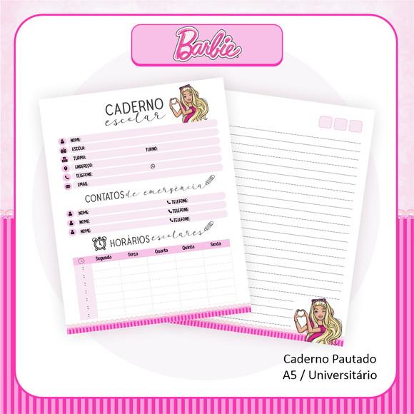 Arquivo Digital Combo Caderno Barbie