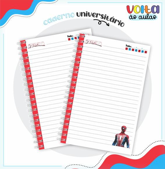 Arquivo Digital Combo Caderno Homem Aranha